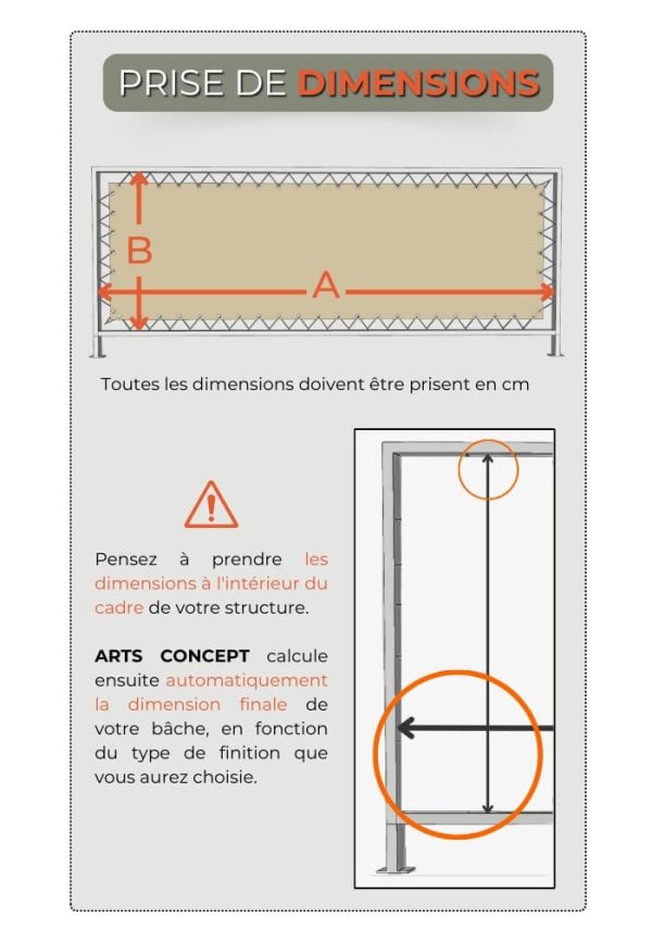 Informations sur la prise de dimensions pour les brises vues et vents